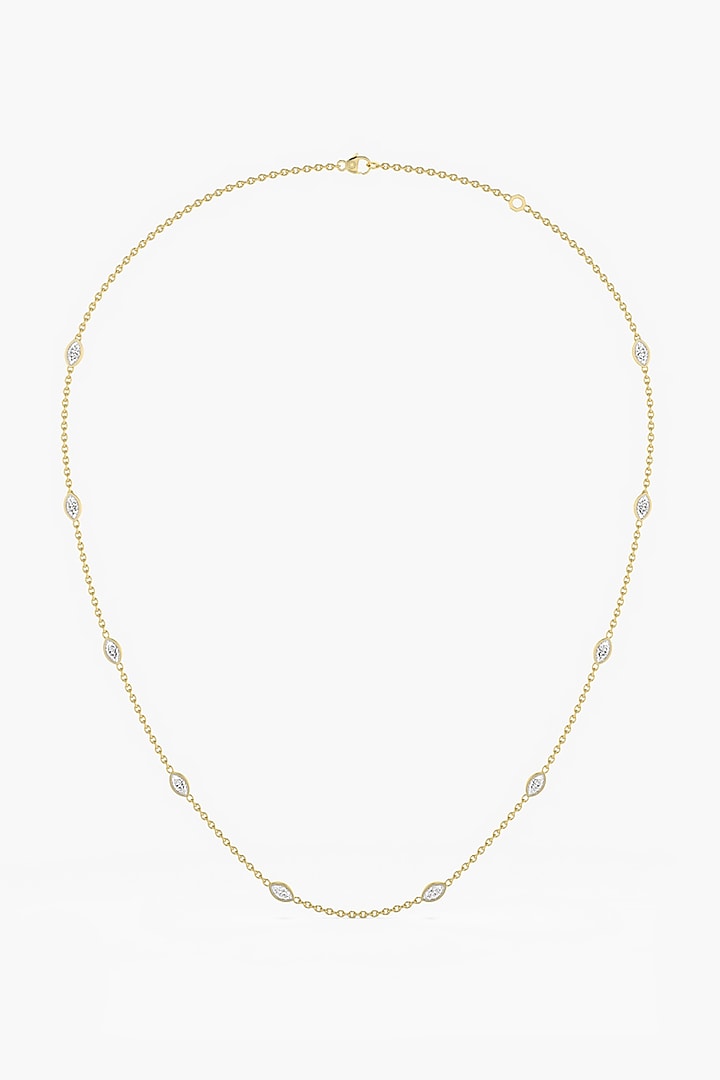 14kt Yellow Gold Finish Lab Grown Marquise-Cut Diamond Necklace by ASHTH at Pernia's Pop Up Shop