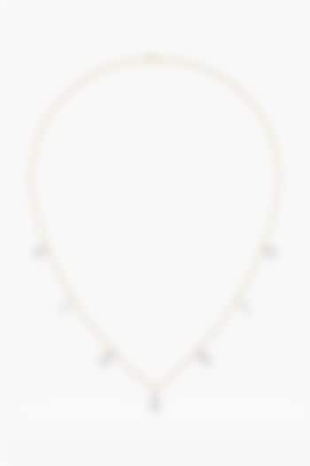 14kt Yellow Gold Finish Lab Grown Emerald & Pear-Cut Diamond Necklace by ASHTH at Pernia's Pop Up Shop