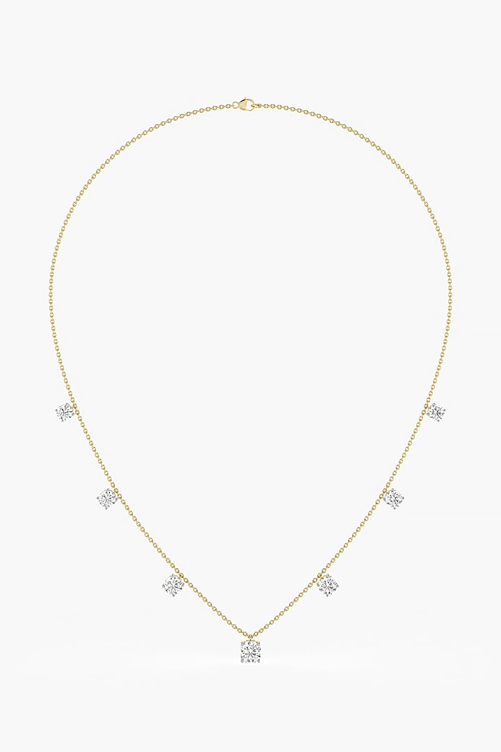 14kt Yellow Gold Finish Lab Grown Ashth-Cut Diamond Necklace by ASHTH at Pernia's Pop Up Shop