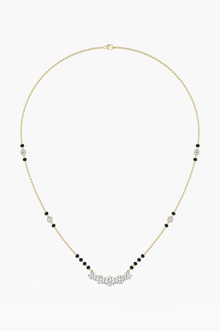 14kt Yellow Gold Finish Lab Grown Round-Cut Diamond Necklace by ASHTH at Pernia's Pop Up Shop