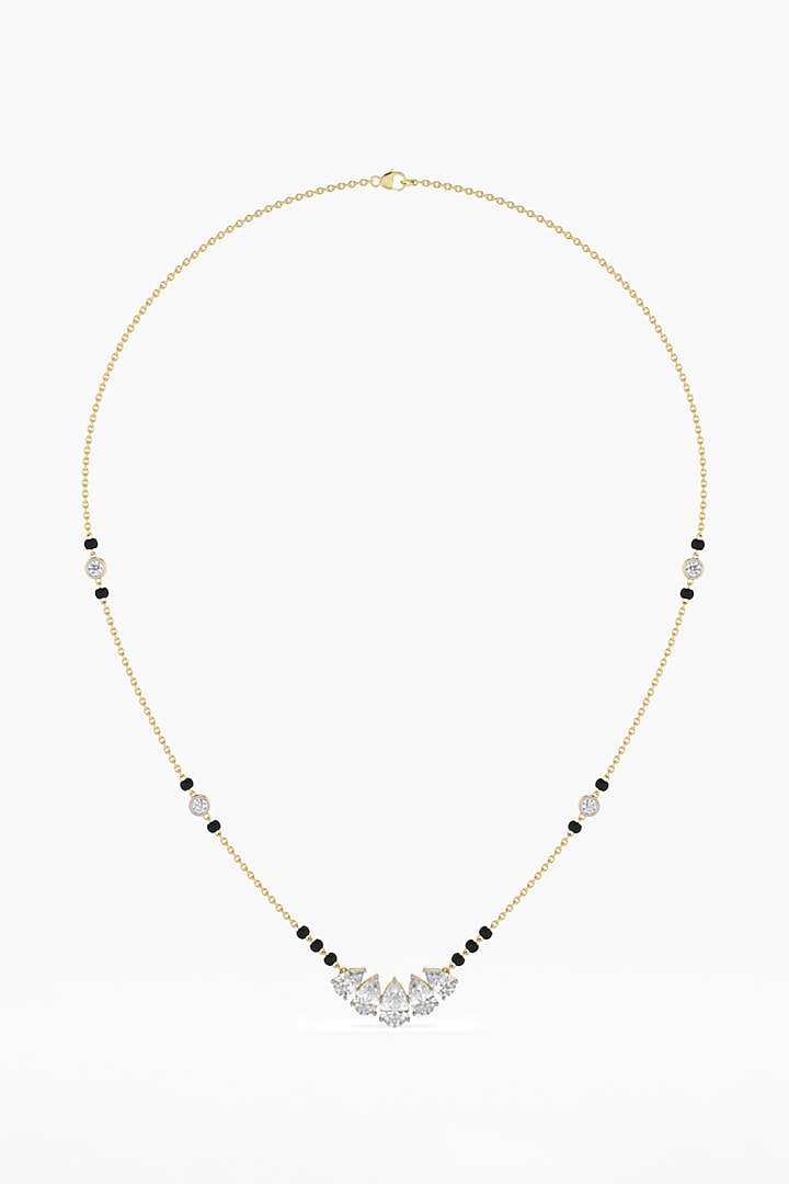 14kt Yellow Gold Finish Lab Grown Pear-Cut Diamond Necklace by ASHTH at Pernia's Pop Up Shop