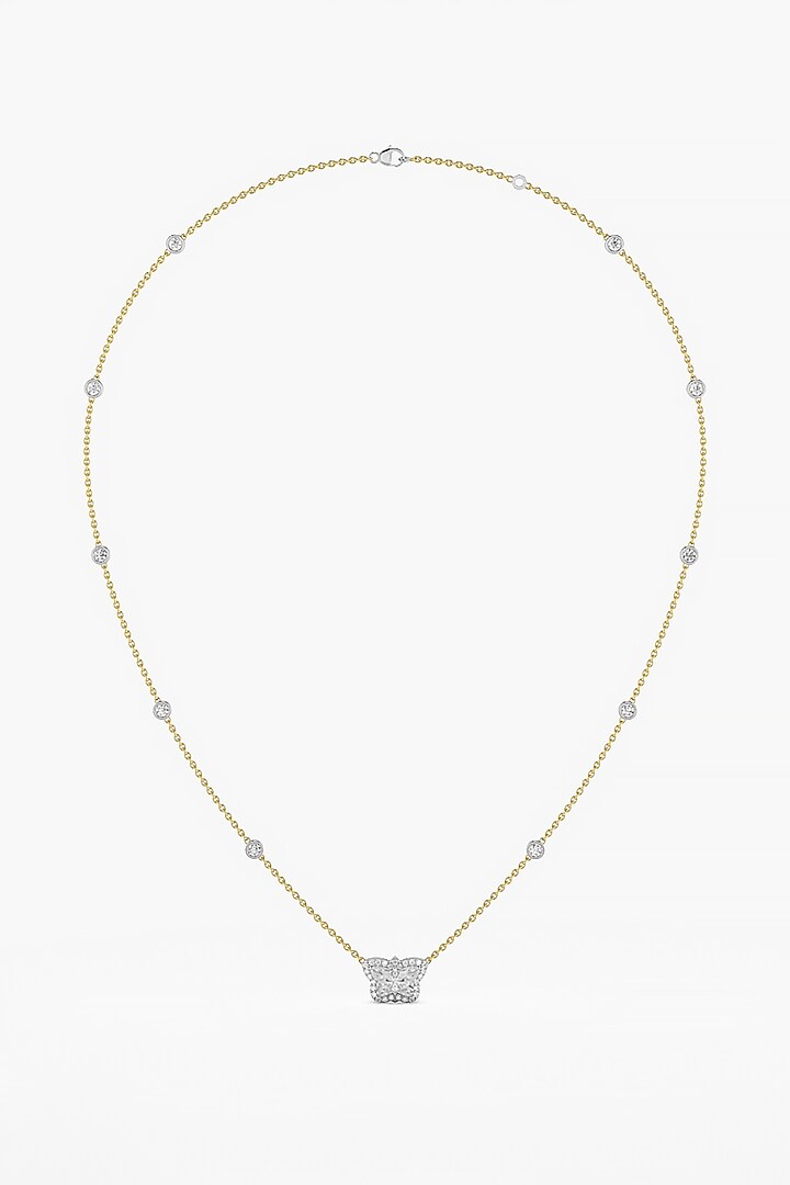 14kt Two Tone Finish Lab Grown Butterfly-Cut Diamond Pendant by ASHTH at Pernia's Pop Up Shop