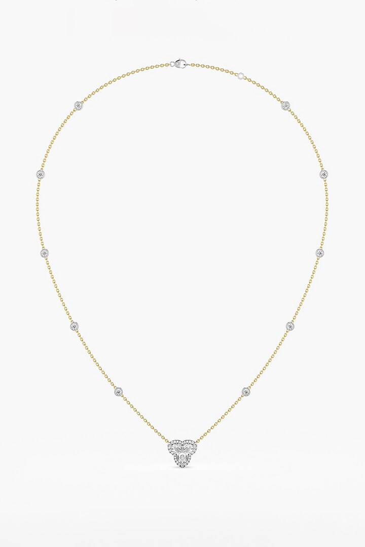 14kt Two Tone Finish Lab Grown Floral-Cut Diamond Pendant by ASHTH at Pernia's Pop Up Shop