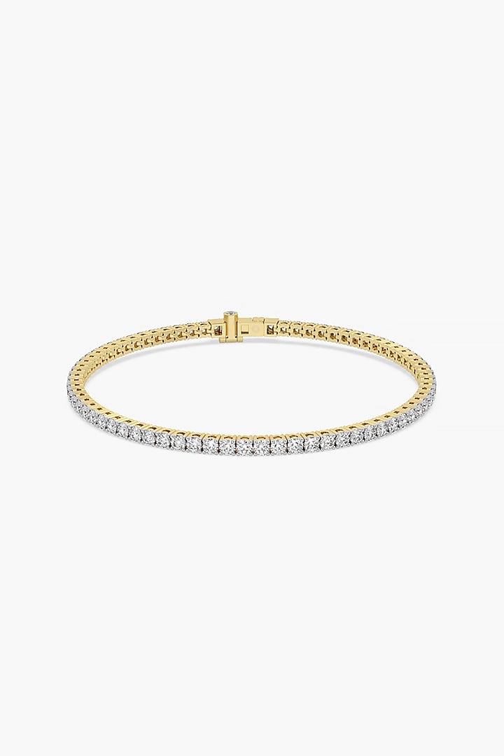 14kt Yellow Gold Finish Lab Grown Round-Cut Diamond Tennis Bracelet by ASHTH at Pernia's Pop Up Shop