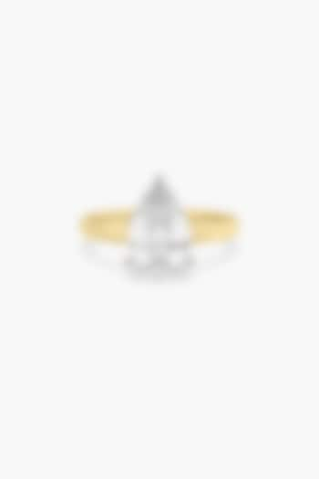 14kt Yellow Gold Finish 3 Prong Lab Grown Pear-Cut Solitaire Diamond Ring by ASHTH at Pernia's Pop Up Shop