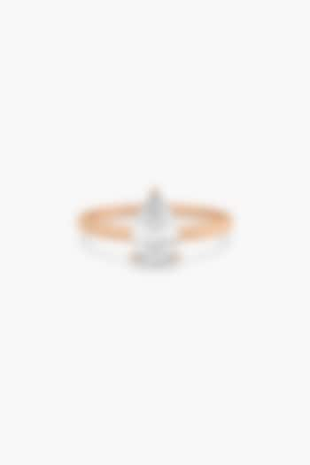 14kt Rose Gold Finish 3 Prong Lab Grown Pear-Cut Solitaire Diamond Ring by ASHTH at Pernia's Pop Up Shop