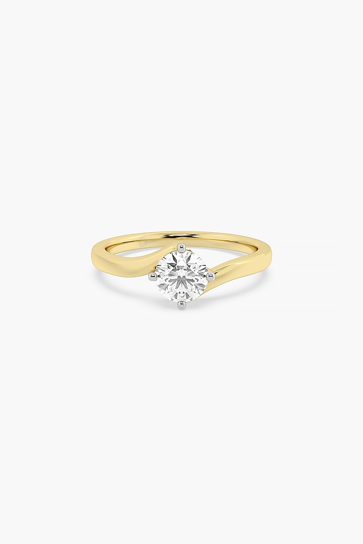 14kt Yellow Gold Finish 4 Prong Lab Grown Round-Cut Solitaire Diamond Ring by ASHTH at Pernia's Pop Up Shop