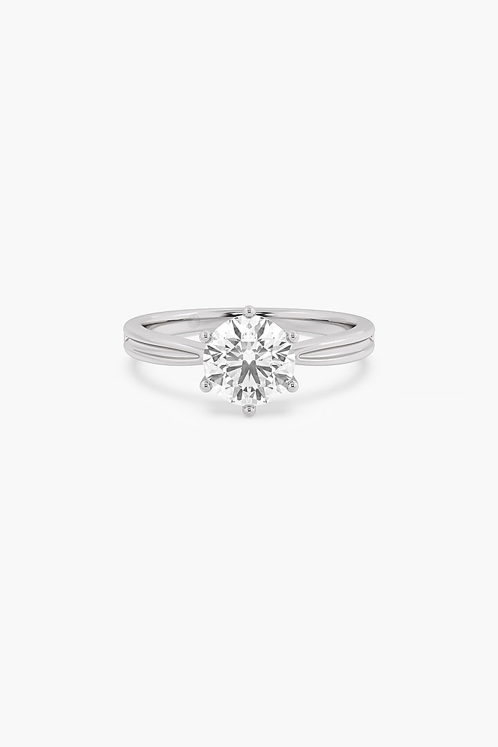 14kt White Gold Finish 6 Prong Lab Grown Round-Cut Solitaire Diamond Ring by ASHTH at Pernia's Pop Up Shop