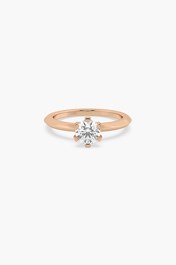 14kt Rose Gold Finish 6 Prong Lab Grown Round-Cut & Ashth-Cut Diamond Ring by ASHTH at Pernia's Pop Up Shop