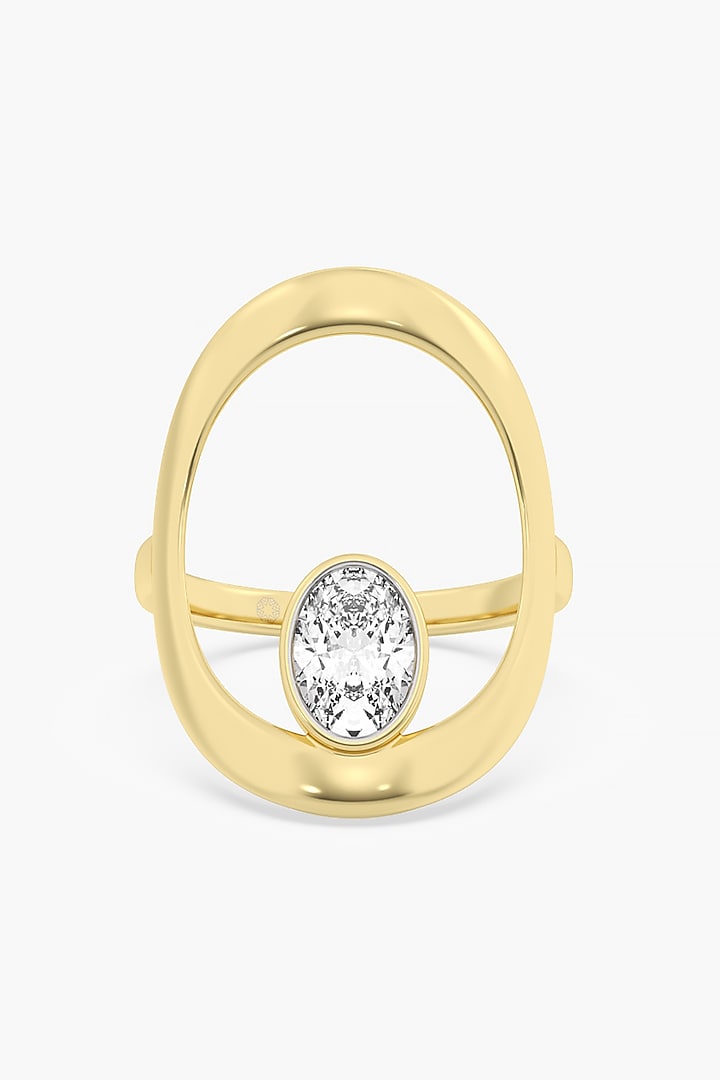 14kt Yellow Gold Finish Lab Grown Oval-Cut Solitaire Diamond Ring by ASHTH at Pernia's Pop Up Shop
