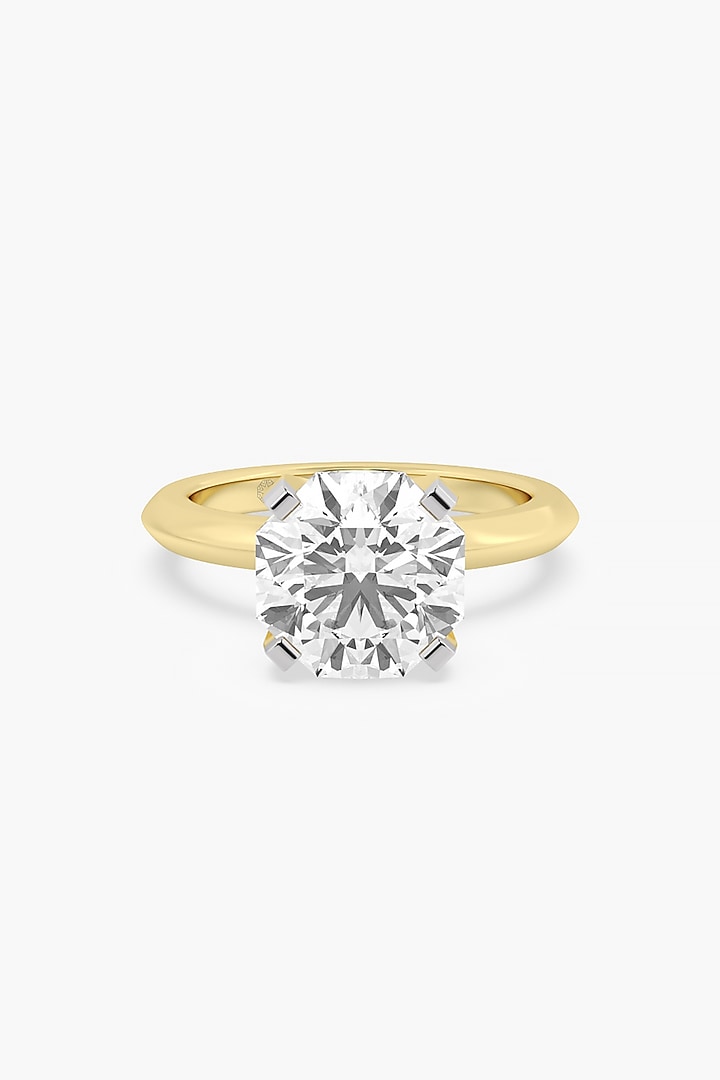 14kt Yellow Gold Finish 4 Prong Lab Grown Ashth-Cut Diamond Ring by ASHTH at Pernia's Pop Up Shop