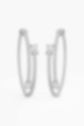 14kt White Gold Finish Round & Oval-Cut Diamond Hoop Earrings by ASHTH at Pernia's Pop Up Shop