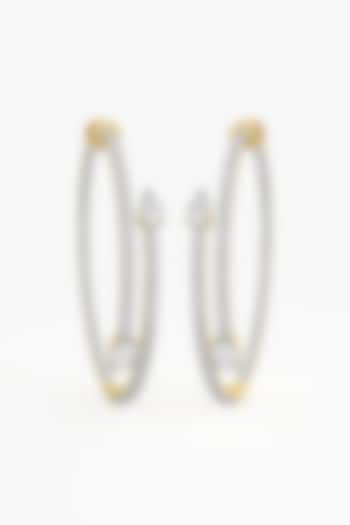 14kt Yellow Gold Finish Round & Pear-Cut Diamond Hoop Earrings by ASHTH at Pernia's Pop Up Shop