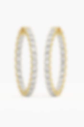 14kt Yellow Gold Finish Oval & Ashth-Cut Diamond Hoop Earrings by ASHTH at Pernia's Pop Up Shop