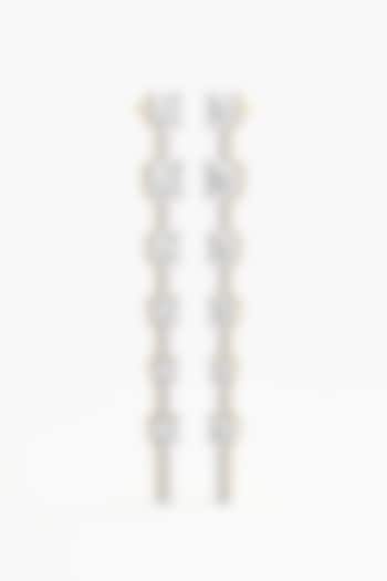 14kt Yellow Gold Finish Lab Grown Round-Cut Diamond Long Earrings by ASHTH at Pernia's Pop Up Shop