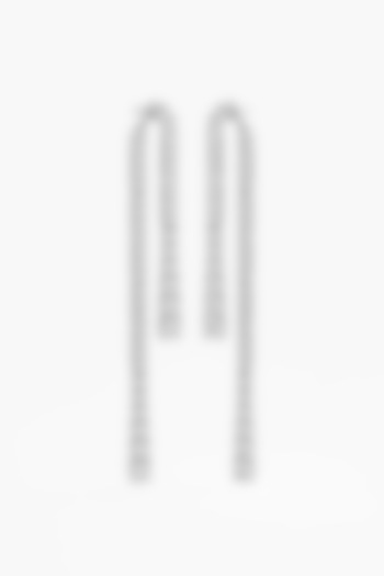 14kt White Gold Finish Lab Grown Round-Cut Diamond Long Earrings by ASHTH at Pernia's Pop Up Shop