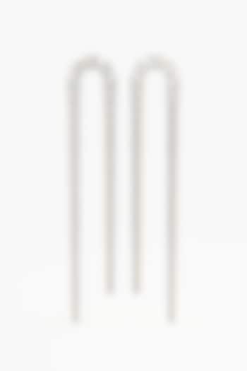 14kt Yellow Gold Finish Round-Cut Diamond Long Earrings by ASHTH at Pernia's Pop Up Shop