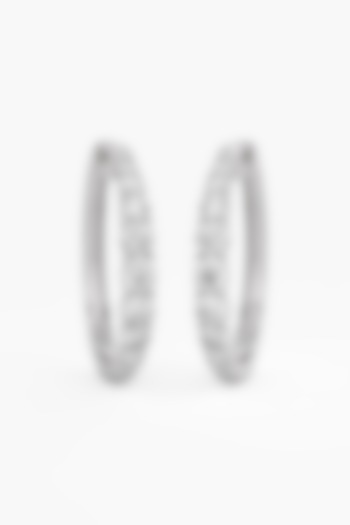 14kt White Gold Finish Round & Ashth-Cut Diamond Hoop Earrings by ASHTH at Pernia's Pop Up Shop