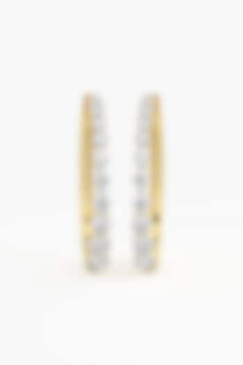14kt Yellow Gold Finish Round & Ashth-Cut Diamond Hoop Earrings by ASHTH at Pernia's Pop Up Shop