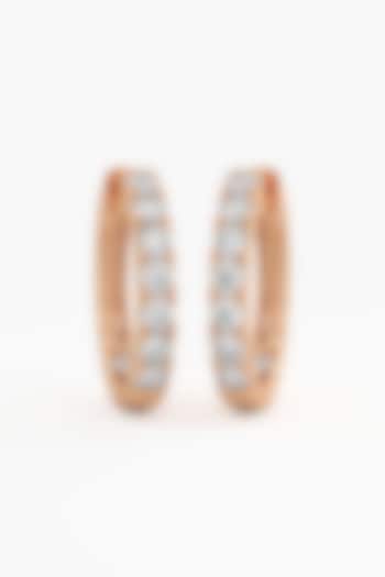 14kt Yellow Gold Finish Round & Ashth-Cut Diamond Hoop Earrings by ASHTH at Pernia's Pop Up Shop