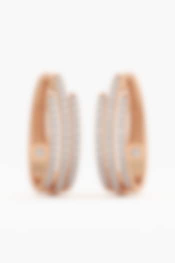 14kt Rose Gold Finish Round-Cut Diamond Layered Hoop Earrings by ASHTH at Pernia's Pop Up Shop