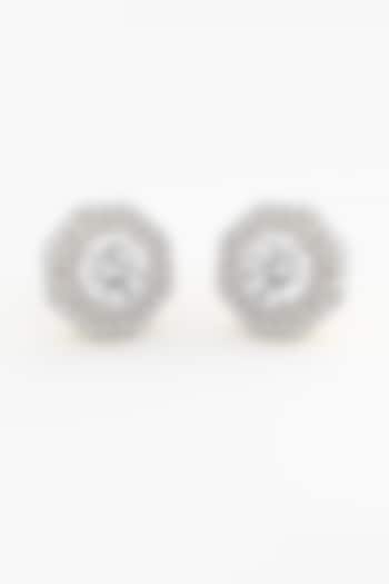 14kt Yellow Gold Finish Lab Grown Ashth-Cut Diamond Stud Earrings by ASHTH at Pernia's Pop Up Shop