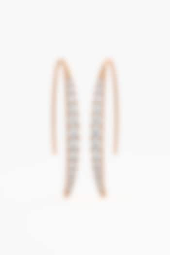 14kt Rose Gold Finish Round-Cut Diamond Huggie Earrings by ASHTH at Pernia's Pop Up Shop