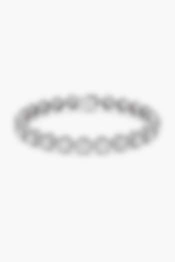 14kt White Gold Finish Lab Grown Ashth-Cut Diamond Halo Tennis Bracelet by ASHTH at Pernia's Pop Up Shop