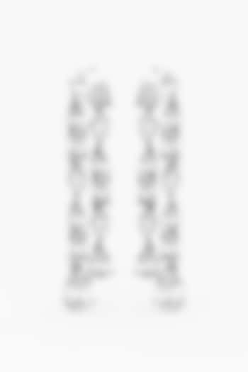 14kt White Gold Finish Lab Grown Emerald & Marquise-Cut Diamond Long Drop Earrings by ASHTH at Pernia's Pop Up Shop