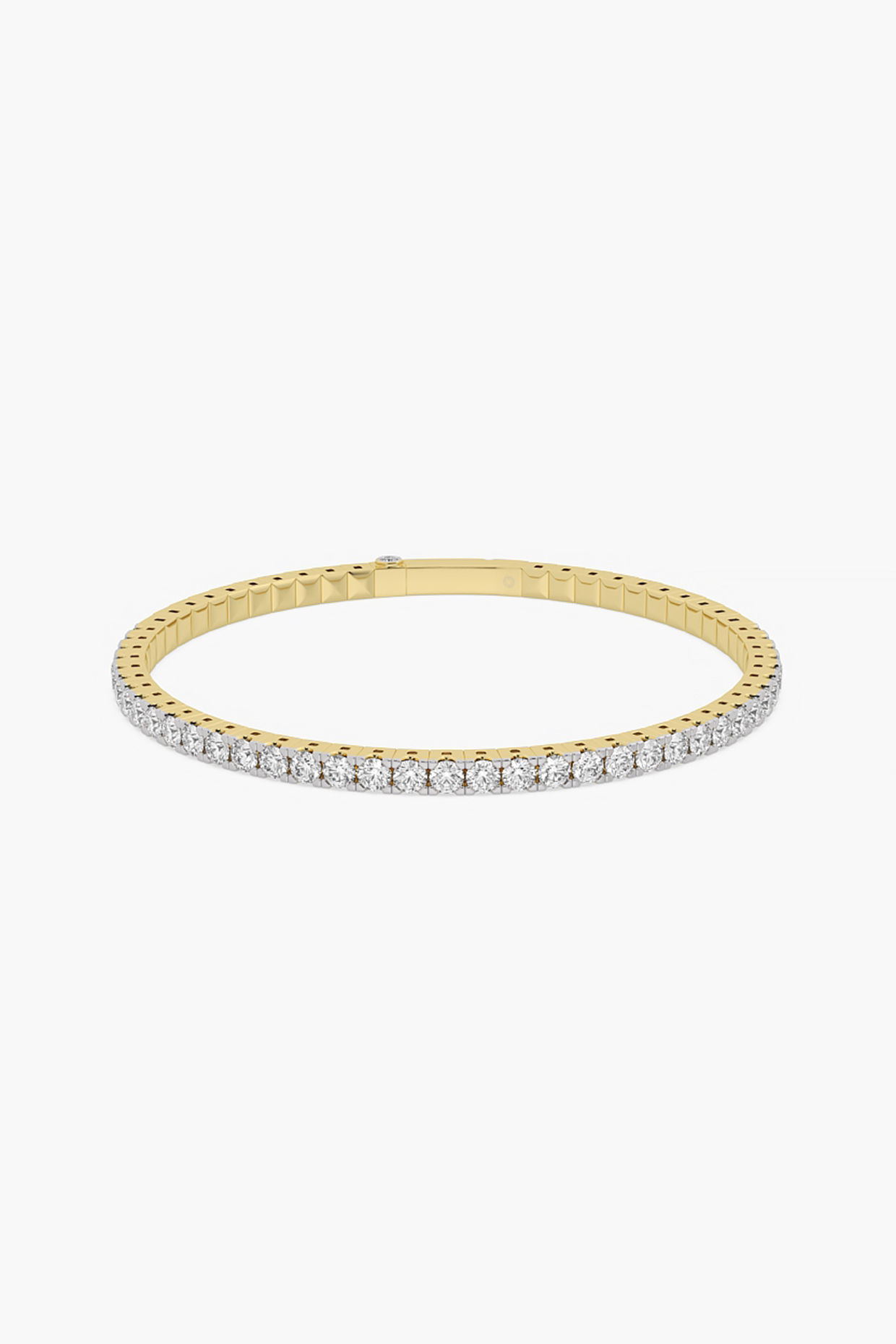 14kt Yellow Gold Finish Lab Grown Round & Ashth-Cut Diamond Openable Bangle by ASHTH at Pernia's Pop Up Shop