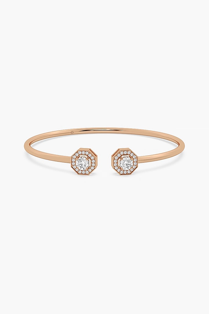 14kt Rose Gold Finish Lab Grown Ashth-Cut Diamond Bangle by ASHTH at Pernia's Pop Up Shop