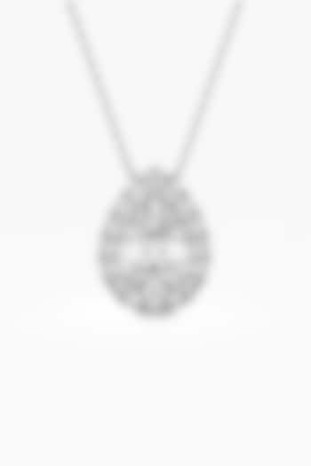 14kt White Gold Finish Lab Grown Pear-Cut Diamond Halo Pendant by ASHTH at Pernia's Pop Up Shop