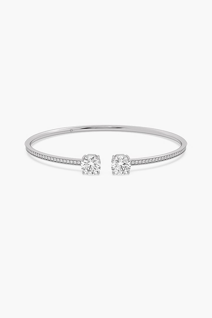 14kt White Gold Finish Lab Grown Ashth-Cut Diamond Bangle by ASHTH at Pernia's Pop Up Shop