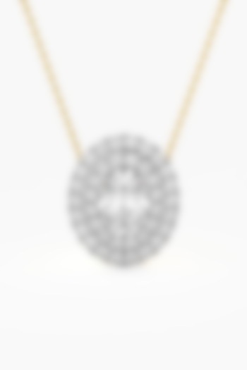 14kt Yellow Gold Finish Lab Grown Oval-Cut Diamond Halo Pendant by ASHTH at Pernia's Pop Up Shop