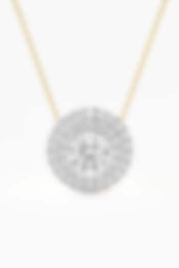 14kt Yellow Gold Finish Lab Grown Round-Cut Diamond Halo Pendant by ASHTH at Pernia's Pop Up Shop