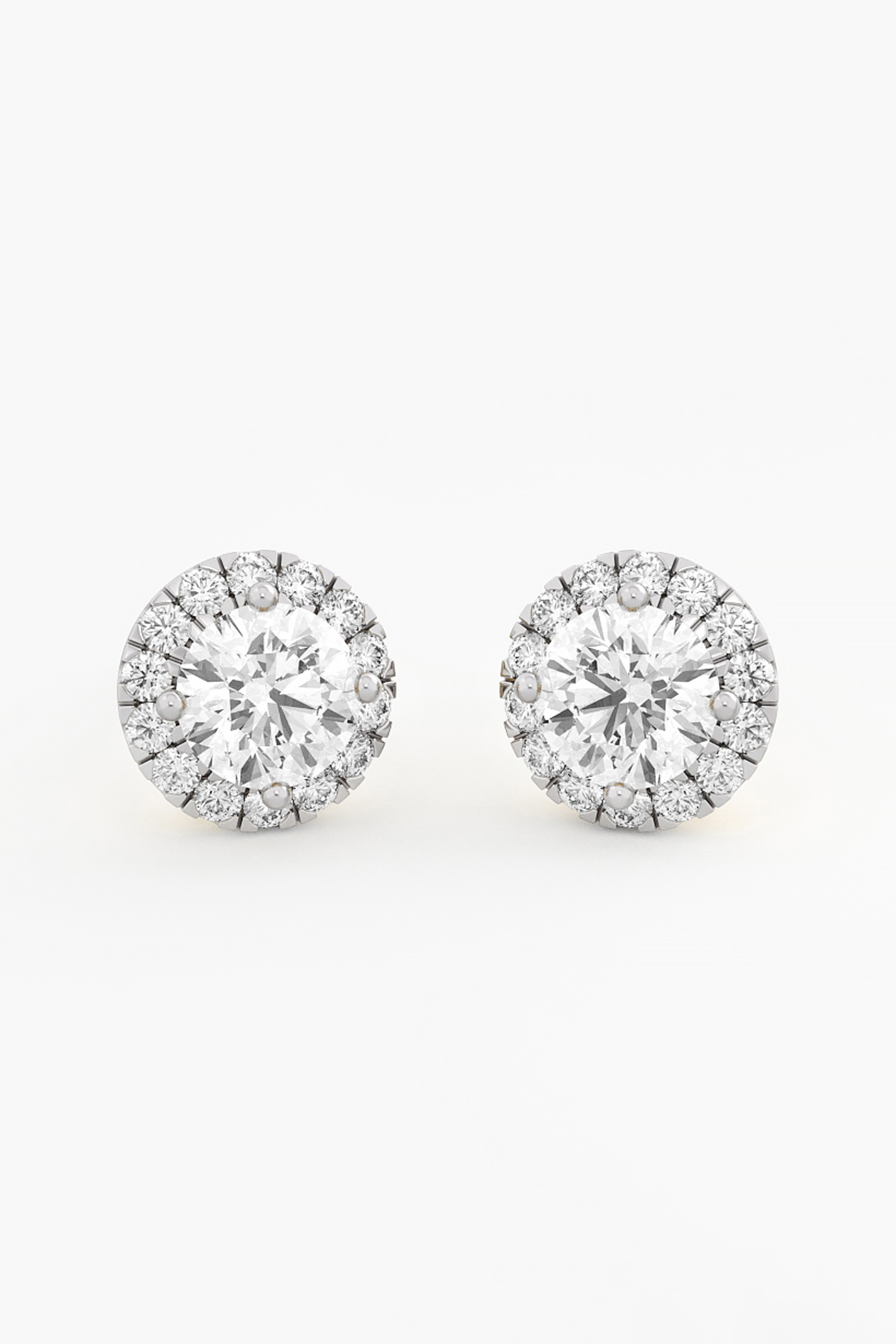 14kt Yellow Gold Finish Lab Grown Round-Cut Diamond Stud Earrings by ASHTH at Pernia's Pop Up Shop