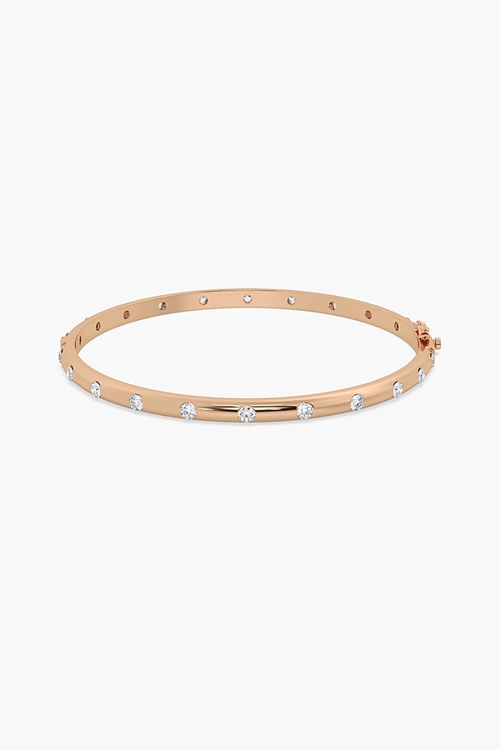 14kt Rose Gold Finish Lab Grown Round-Cut Diamond Bangle by ASHTH at Pernia's Pop Up Shop