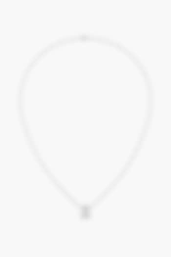 14kt White Gold Finish Lab Grown Pear-Cut Diamond Pendant Chain Necklace by ASHTH at Pernia's Pop Up Shop