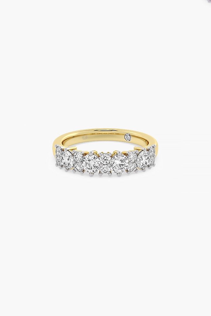 14kt Yellow Gold Finish Lab Grown Round & Ashth-Cut Diamond Ring by ASHTH at Pernia's Pop Up Shop