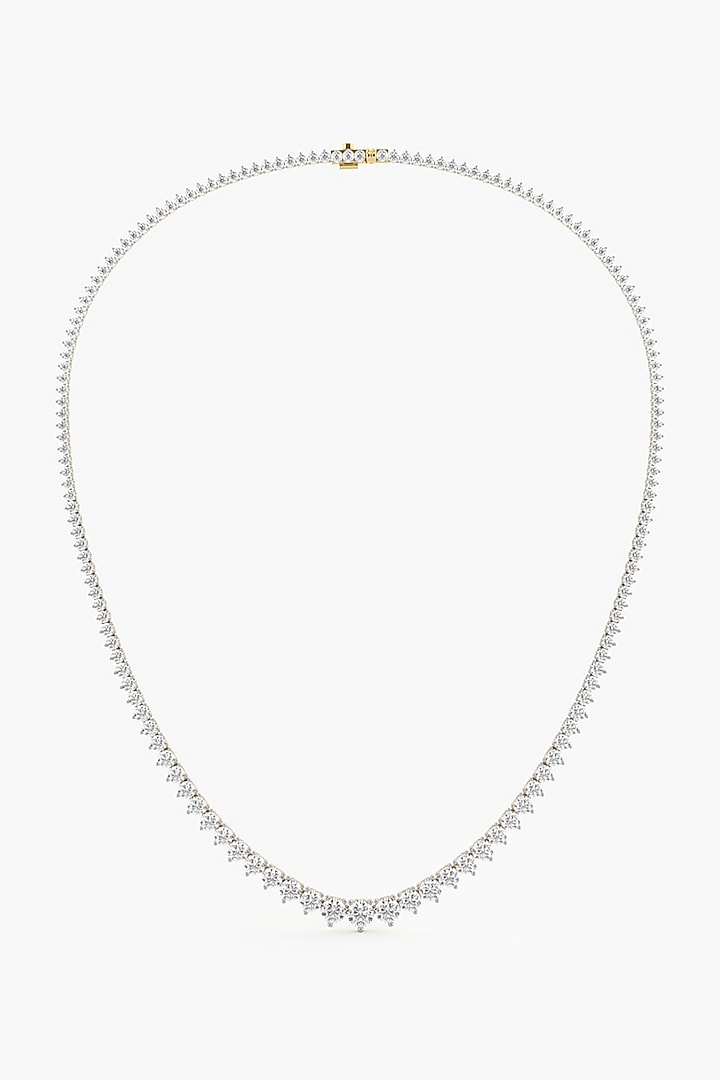 14kt Yellow Gold Finish Round-Cut Lab Grown Necklace by ASHTH at Pernia's Pop Up Shop