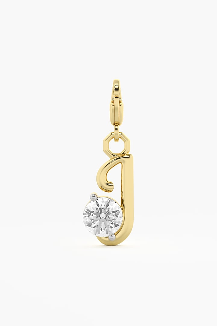 9kt Yellow Gold Finish Diamond J Initial Charm by ASHTH at Pernia's Pop Up Shop