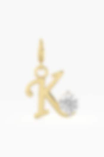 9kt Yellow Gold Finish Diamond K Initial Charm by ASHTH at Pernia's Pop Up Shop