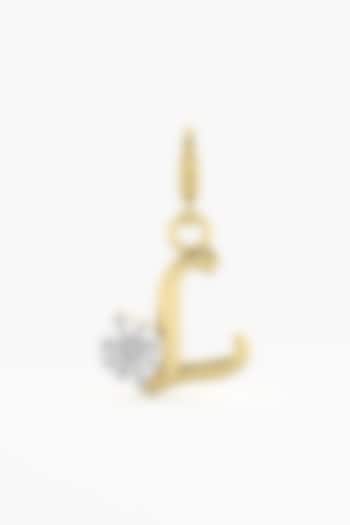 9kt Yellow Gold Finish Diamond L Initial Charm by ASHTH at Pernia's Pop Up Shop