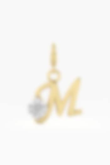 9kt Yellow Gold Finish Diamond M Initial Charm by ASHTH at Pernia's Pop Up Shop