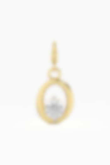 9kt Yellow Gold Finish Diamond O Initial Charm by ASHTH at Pernia's Pop Up Shop
