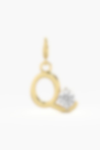 9kt Yellow Gold Finish Diamond Q Initial Charm by ASHTH at Pernia's Pop Up Shop