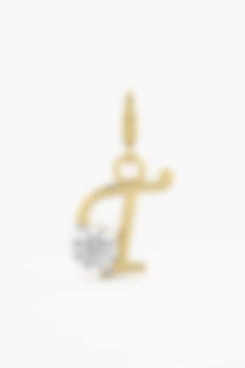 9kt Yellow Gold Finish Diamond T Initial Charm by ASHTH at Pernia's Pop Up Shop