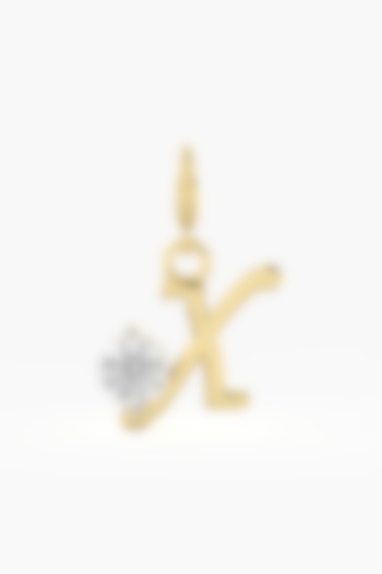 9kt Yellow Gold Finish Diamond X Initial Charm by ASHTH at Pernia's Pop Up Shop