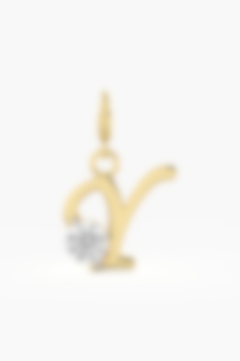 9kt Yellow Gold Finish Diamond Y Initial Charm by ASHTH at Pernia's Pop Up Shop