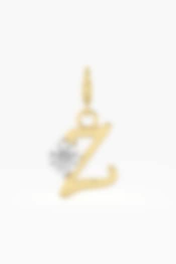 9kt Yellow Gold Finish Diamond Z Initial Charm by ASHTH at Pernia's Pop Up Shop
